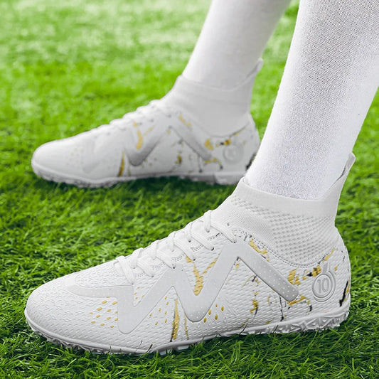 2025 Socks Style Kid Adult Sport Soccer Shoes Training Boys Football Boots Size 33-46 Sneakers AG Youth Soccer Shoes