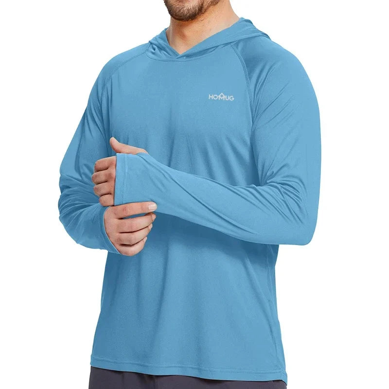 Sun Protection T-Shirt Hoodie Men's UPF50+ Sun Protection Long Sleeve T-Shirt Quick Dry Breathable Hiking Sunscreen Fishing Wear