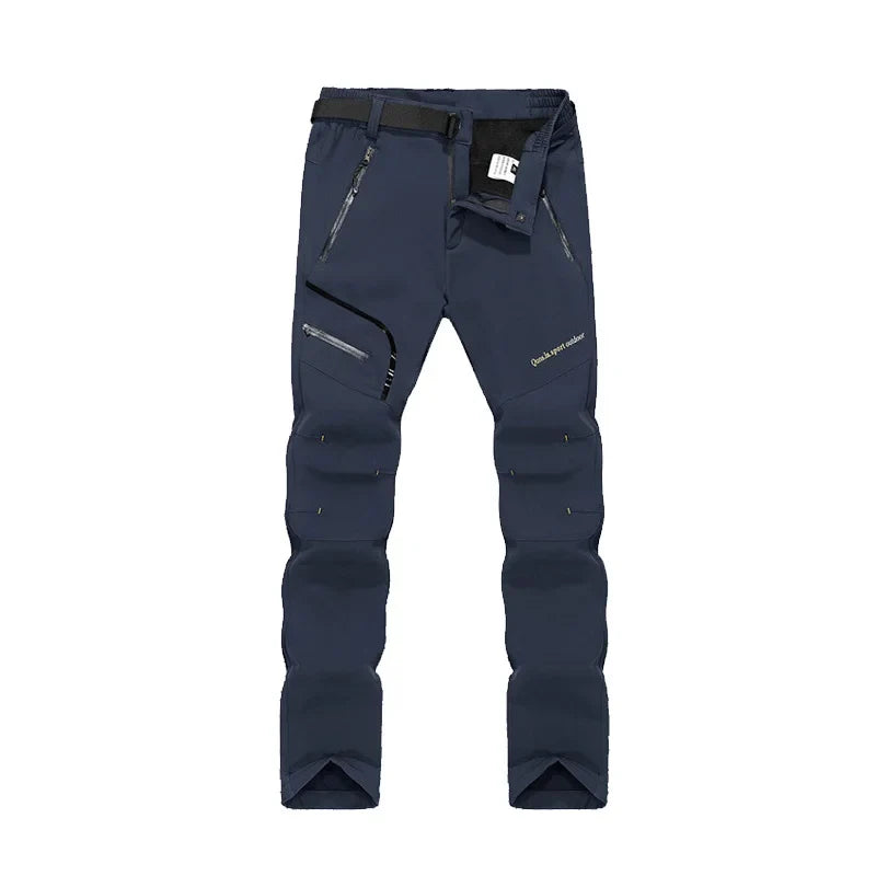 Men's Skiing Pants Camping Fleece Lined Waterproof Winter Insulated Hiking Trekking Trousers Outdoor Work Hunting
