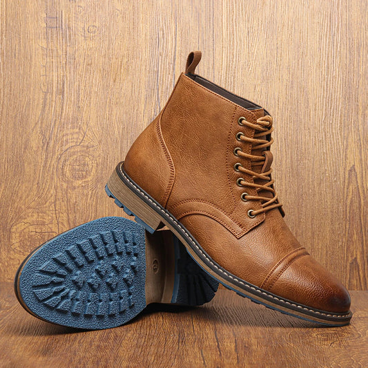Men Ankle Boots 2024 fashion comfortable brand boots leather #637