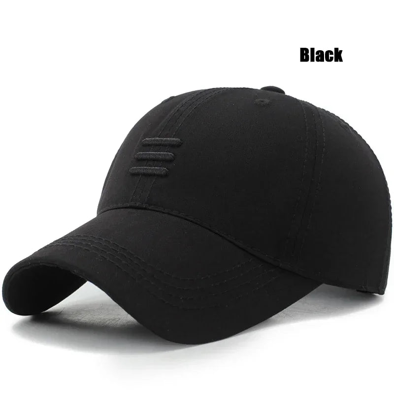 4 Colors New Fashion Soft Top Baseball Cap Outdoor Sport Casual Cotton Snapback Hats For Men and Women Three Bars Dad Hat Design