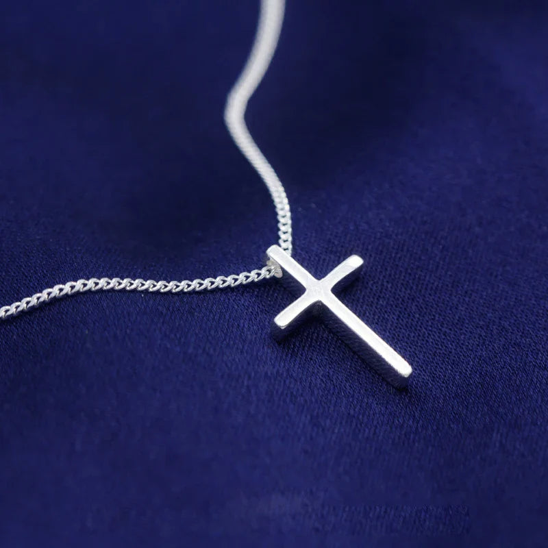 Fashion Link Chain Necklace for Women Sterling Silver 925 Cross Pendant Necklace Ethnic Style Fine Jewelry 2025 Design