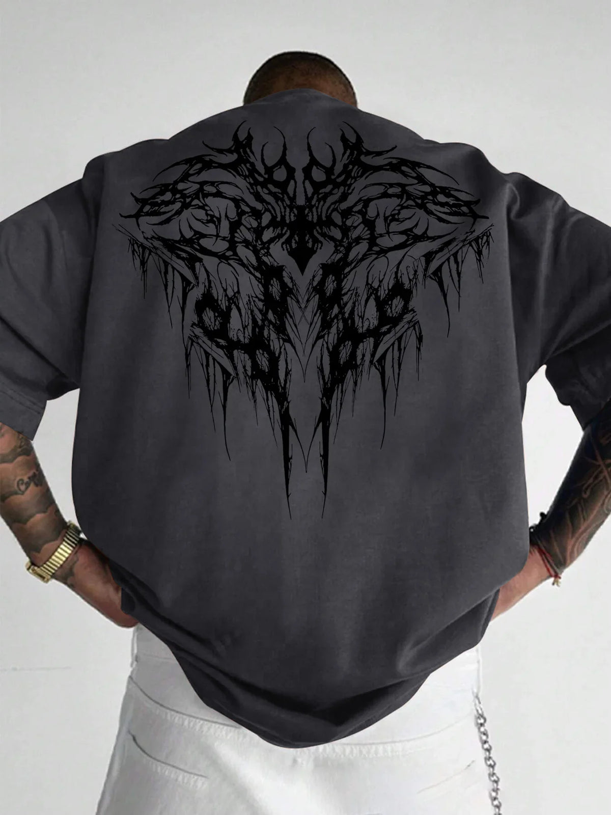 Gothic Geometric Print 100% Cotton Men Woment T-shirt Summer Autumn Daily Outdoor Sports Party Casual Loose Street Short Sleeve