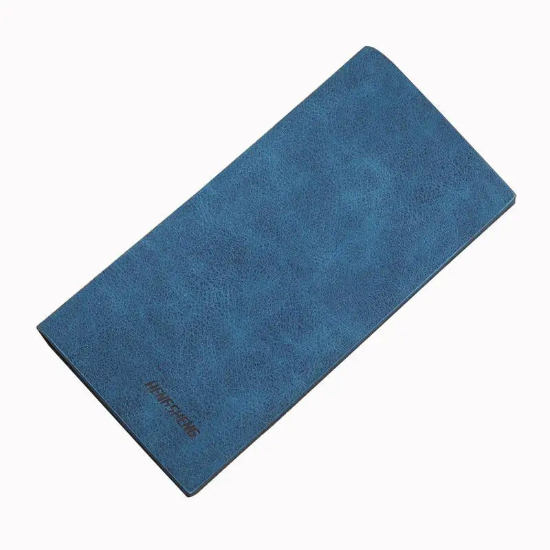 Ultra Thin Frosted PU Leather Wallet Business Men Cow Leather Anti RFID Purse Credit Card Holder Long Wallet for Men
