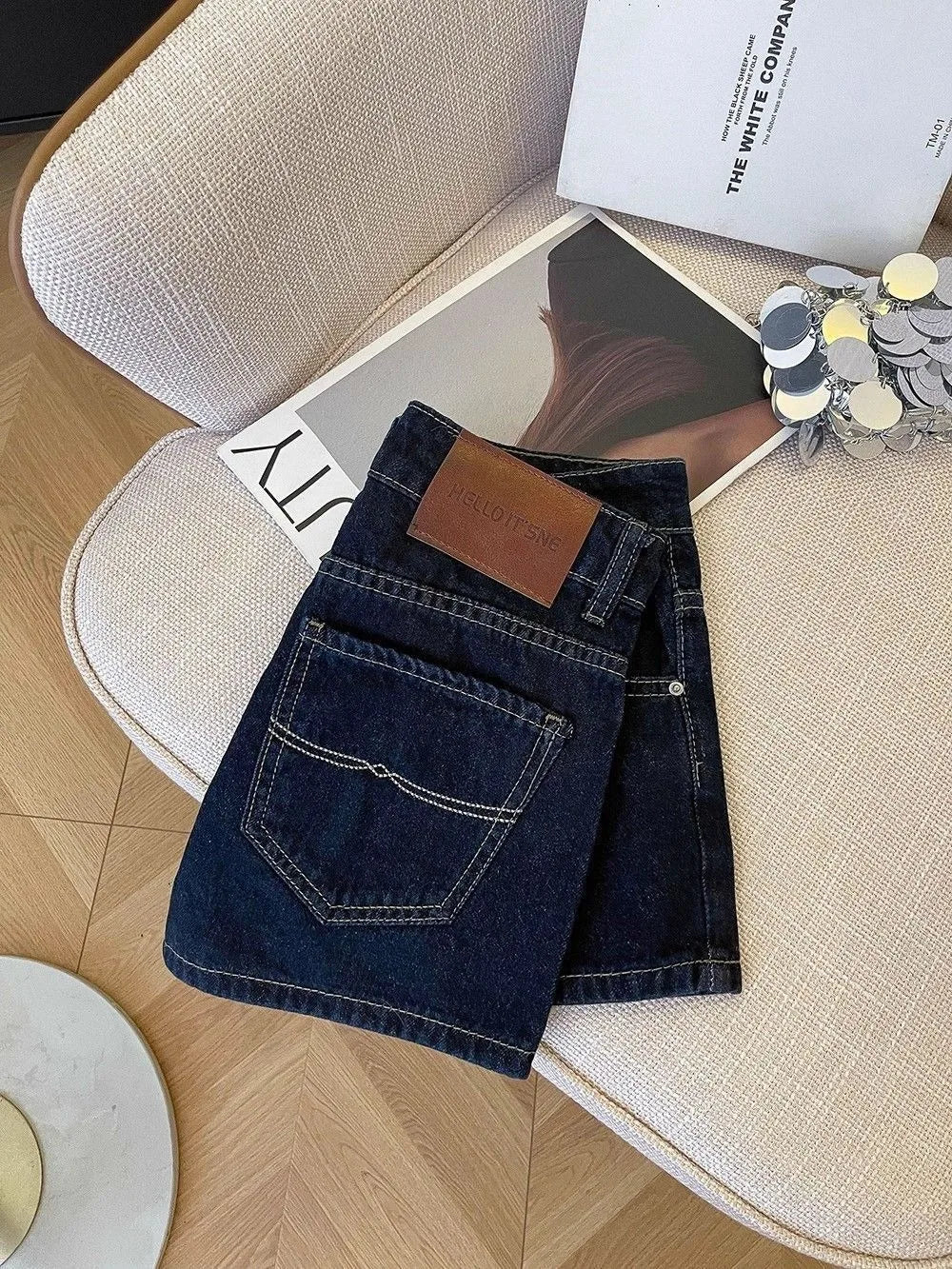 Dark Wash Denim Shorts Women's Petite Size Loose Wide Leg 2026 Summer New Casual Versatile Slim Fit Jean Shorts