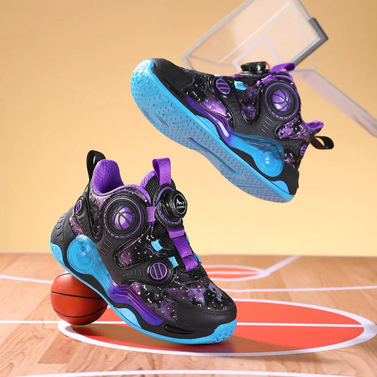 Children's Basketball Shoes Outdoor Anti-slip Cushioned Sneakers Boys Girls Ankle Support Basketball Combat Boots Athletic Shoes