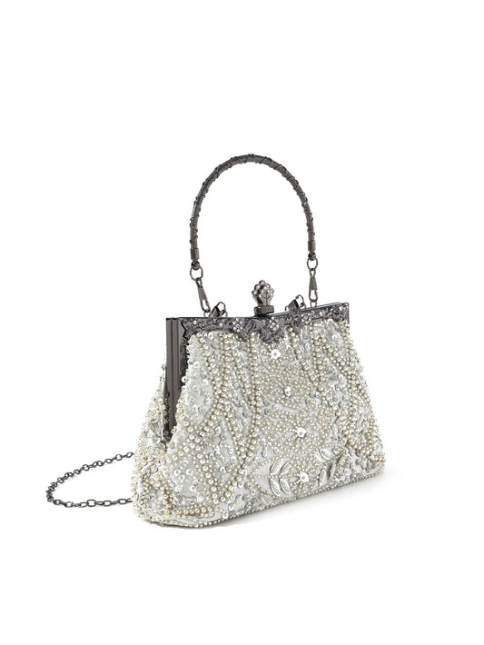vintage trend Heavy industry embroidery flower beaded hand-held evening bag for party,wedding