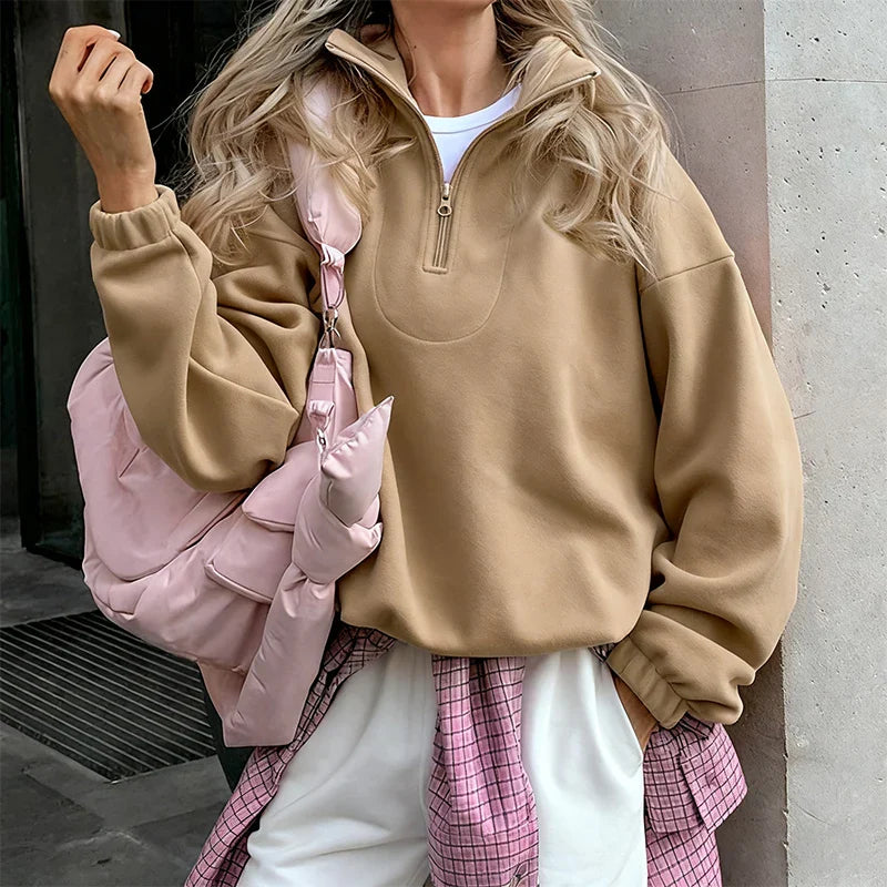 Original Pink Winter Lamb Fleece Hoodie Women Zipper Lapel Pullover флисовая кофта женская кофта женская