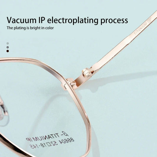New Retro Simple Fashion Eyeglass Frames Semi Titanium Myopia Anti-Blue Light Glasses Customizable Prescription 86604