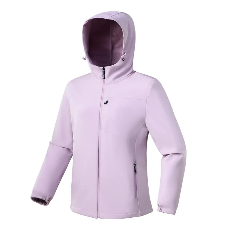 Waterproof Fleece Jacket Women Windproof Thermal Soft Shell Coat Outdoor Hiking Camping Climbing Trekking Windbreaker