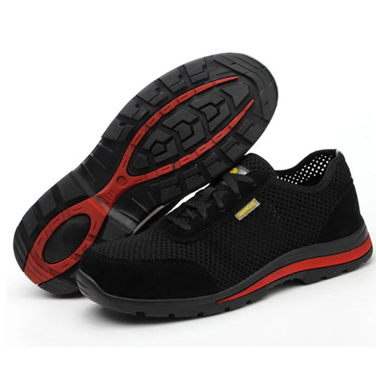 summer work shoes with protection security shoes men breathable safety shoes lightweight work shoes with steel toe work sneakers