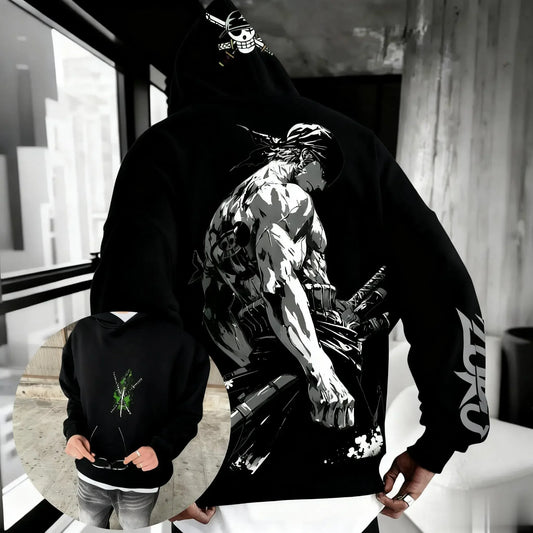 Unisex One Piece Zoro Anime Hoodie Winter New Pullover Men Women Streetwear Oversized Loose Casual Y2k Top Sweatshirt Winter New