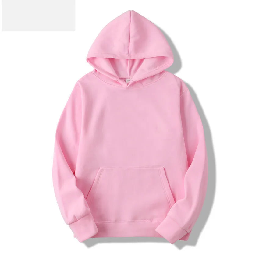 2025 Men's Solid Color Hooded Sweaters Men's Warm Wool Sweater Fashionable Street Clothing Loose Breathable Jersey Brand Hooded