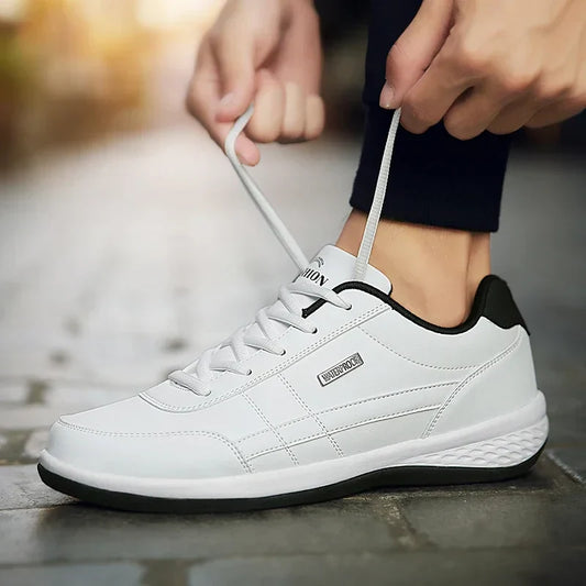 Shoes for Men Leather Sneaker Waterproof Casual Comfortable Men's Sneaker Lace Up Footwear Vulcanized Man Shoe Masculino