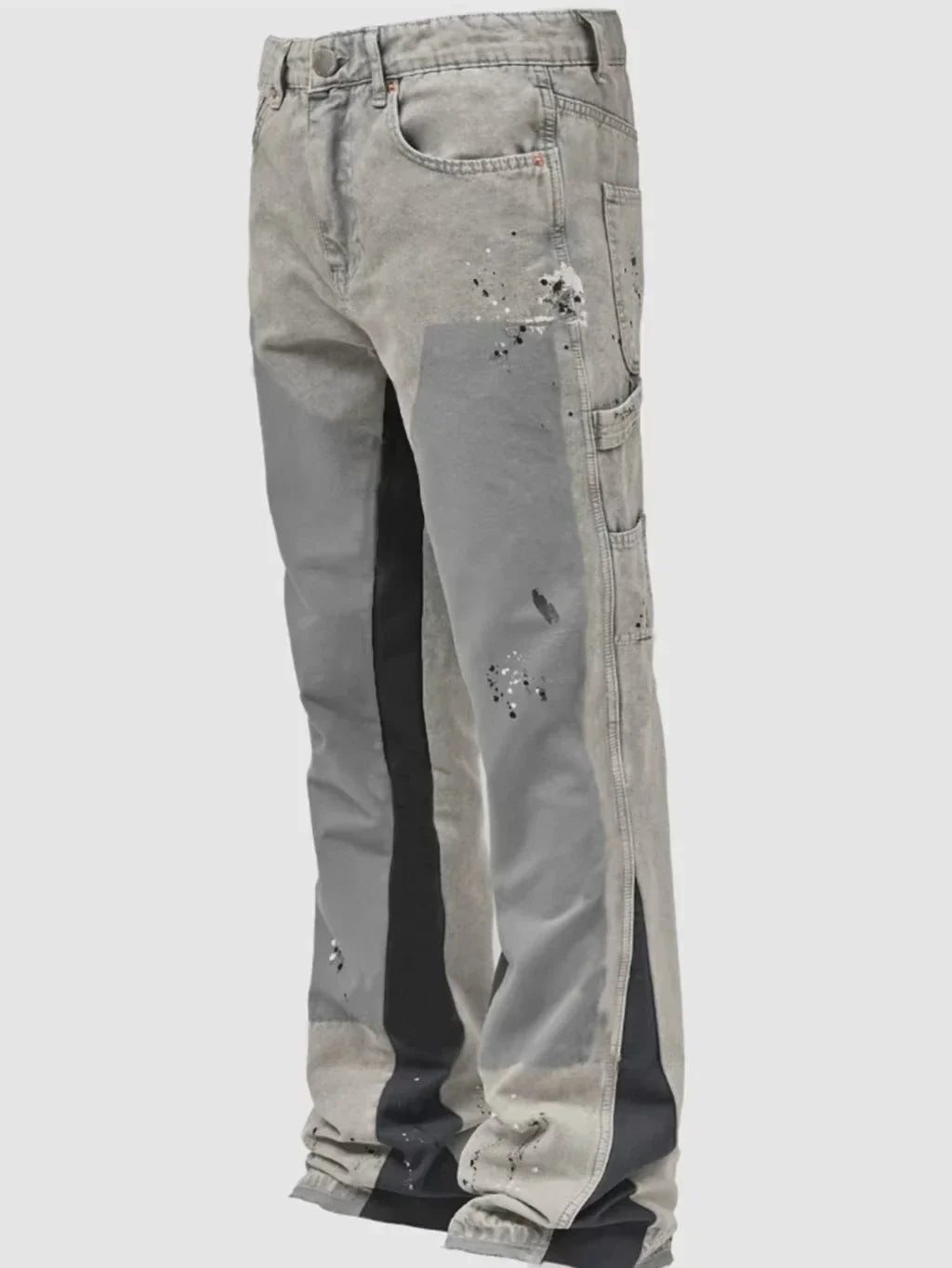 Men's Punk High Street Raw-Edge Skinny Jeans with Micro Trumpet Detail Y2K Low Rise Stretch Floor Length Biker Rock Pants 2025
