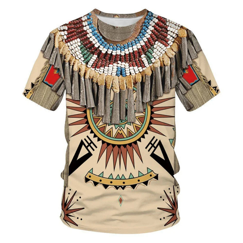Summer Indian Ethnic Style 3D Print T-Shirts Streetwear Men Fashion Harajuku Casual Oversized O-Neck T Shirt Tees Tops