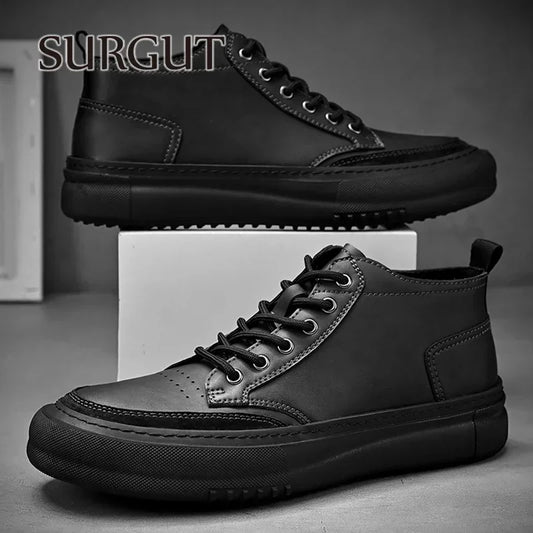 Autumn Winter New Luxury Men's Leather Shoes Comfortable Oxford Fashion Walking Shoes Non-slip Rubber Sole Man Shoes