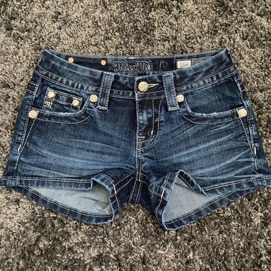 Mini Shorts Womens Harajuku Vintage Cross Graphic Pockets Embroidery Low Waist Shorts Gothic Sexy Hot Girl Hip Denim Shorts 2026