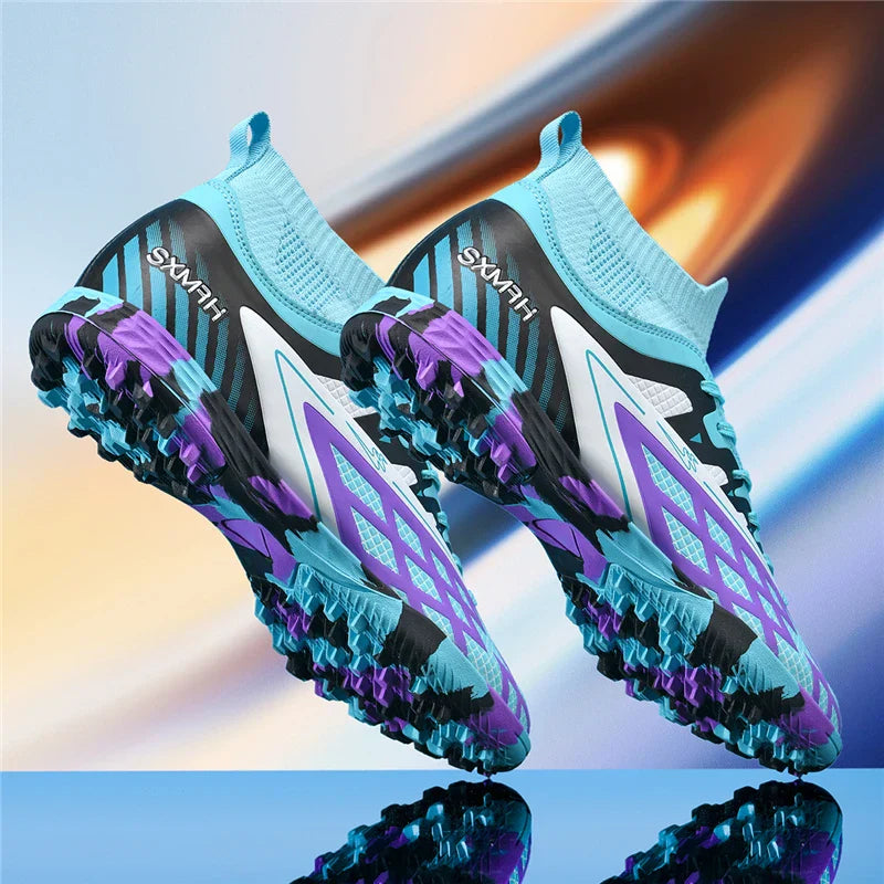 Double star youth football shoes, TF nail grip anti slip, unisex match training specific football shoes