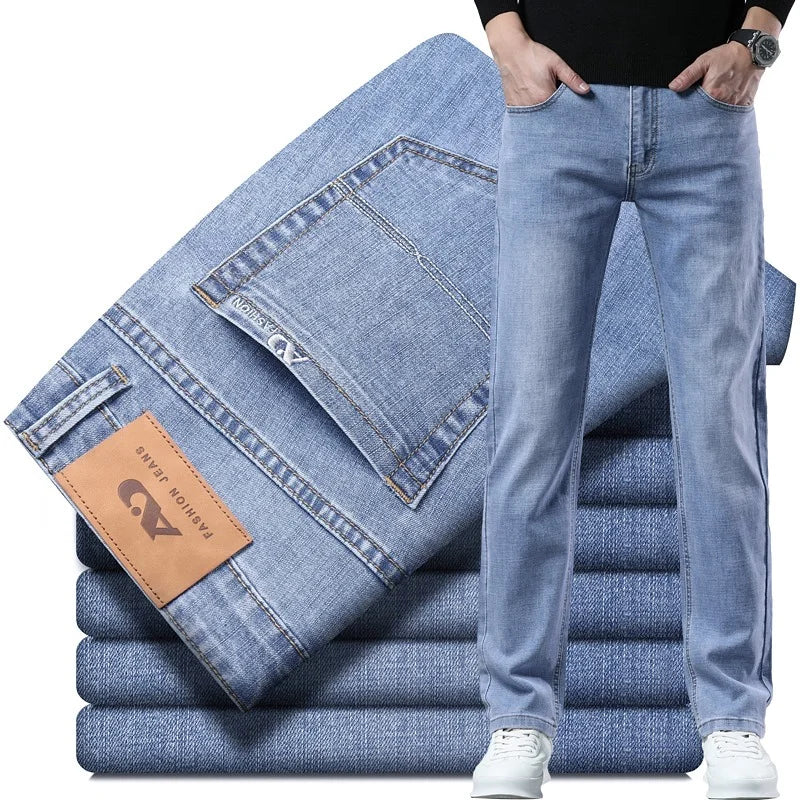 2026 Brand Best Price Comfort Straight Denim Pants Men's Jeans Business Casual Elastic Male High Quality Trousers