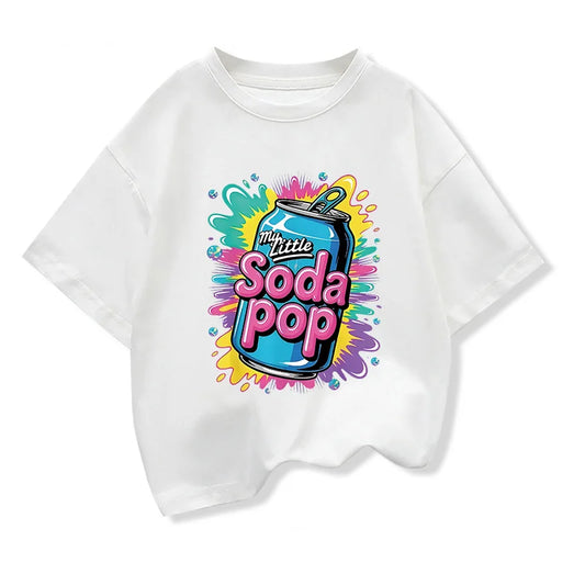 Kids Short-Sleeve t shirts My Little Soda Pop Children's Summer Pure Cotton Loose Tees Boys Girls Casual Tee Tops