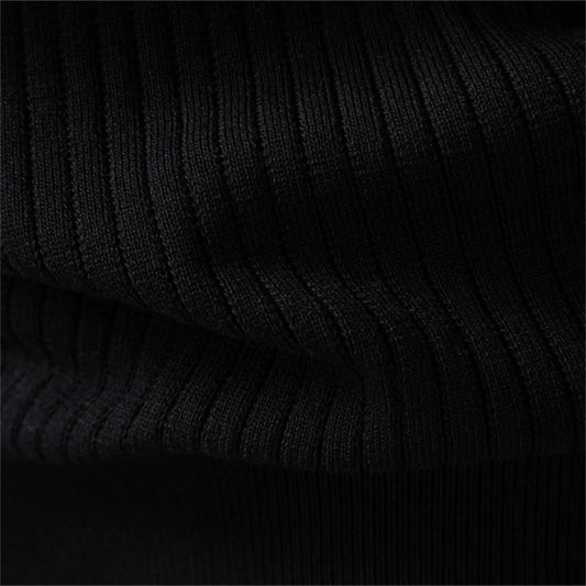 Men's Long Sleeve T-shirt Fall Winter Fashion Knit Slim Fit Polo Sweater Riibed Henry Collar Sweatershirt for Man