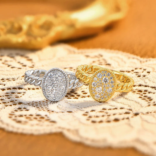 New Original Full Moissanite Rings for Women s925 Sterling Silver Ring Fried Dough Twists Light Luxury Wedding Jewelry