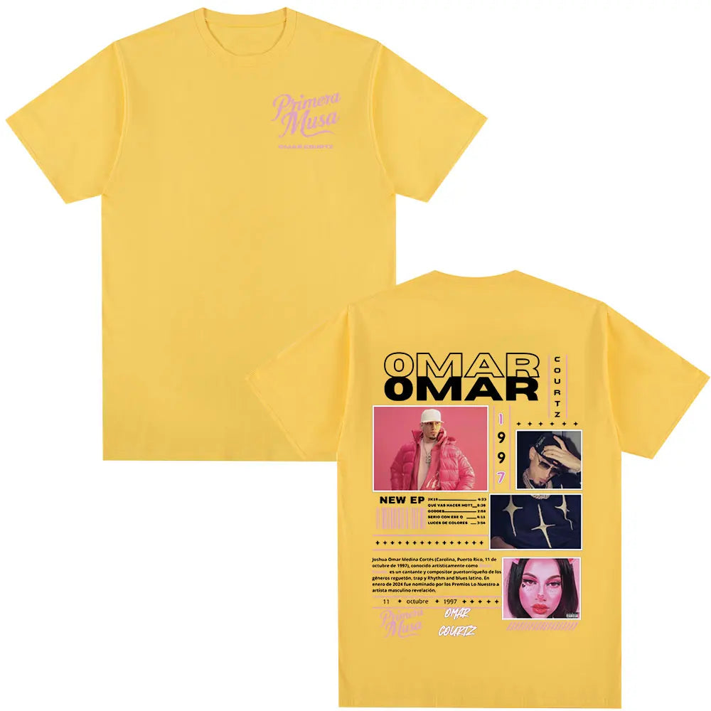 Omar Courtz Primera Musa Album Tour Merch T Shirt Men Women Clothing Hip Hop Fashion T-shirt Casual Cotton Short Sleeve T-shirts