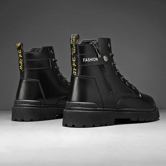Men's high top casual boots four seasons new outdoor anti slip comfort workwear boots fashion versatile trendy boots men's shoes