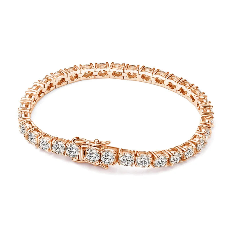 5mm Moissanite Tennis Bracelet Necklace For Women 925 Sterling Silver D VVS1 Lab Diamond with GRA Certificate Jewelry