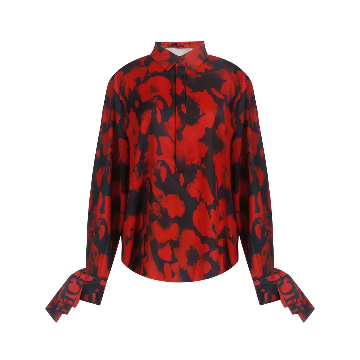 CHCH Women's Half length Skirt Summer Retro Red Printed Irregular Long Skirt Fashion Commuter Cake Skirt