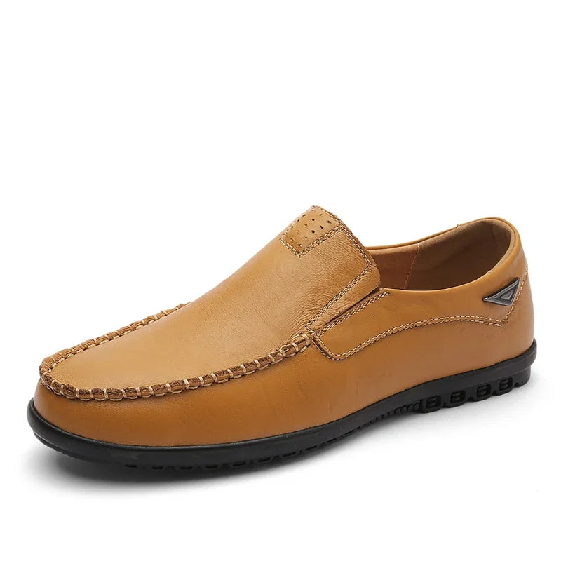 Genuine Leather Men Casual Shoes Luxury Brand Mens Loafers Moccasins Breathable Slip on Black Driving Shoes Plus Size 37-47