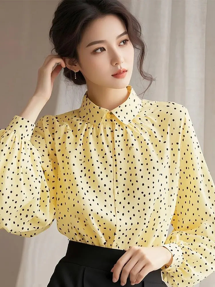 Spring French Polka Dot Shirt Women's Fashion Versatile