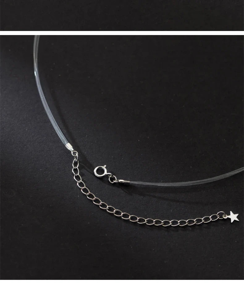Sparkling Cubic Zirconia Choker Necklace 925 Sterling Silver Stars Fashion Necklaces For Women Party Fine Jewelry Gifts