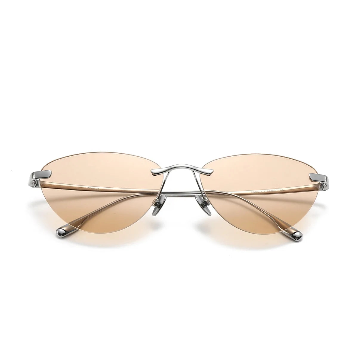 Frameless Cat Eye Sunglasses Fashion New Irregular Sun Glasses Titanium Men Driving Glasses Women Outdoor UV Resistant Eyewear