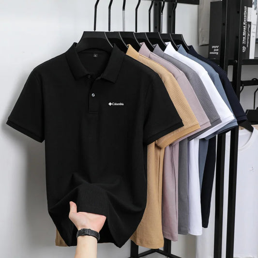 High end brand polo shirt letter printed men's short sleeved 100% cotton comfortable breathable casual 2026 summer new T-shirt