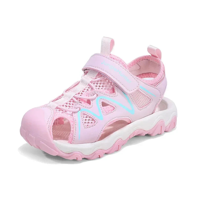 Summer Breathable Anti-Slip Sport Sandals for Boys&Girls Kids Outdoor Closed-Toe Beach Shoes Anti-Bump Water Sandals