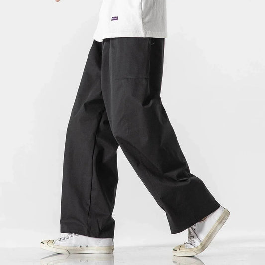 Summer Men Wide Leg Pants Light Thin Solid Casual Fashion Pants Harun Men Loose Joggers Cargo Trousers Streetwear Plus Size 5XL