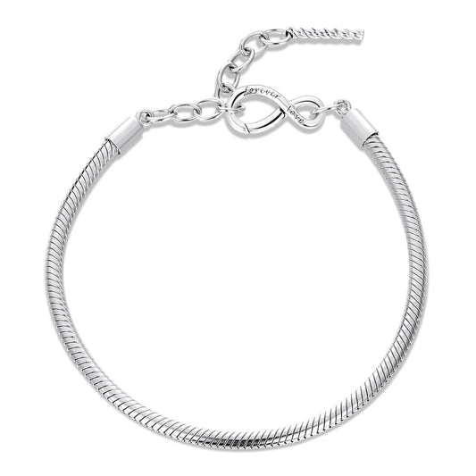 Bracelet de base en argent sterling 925, chaîne serpent à pince de homard, fermoir amour infini, perles de bijoux DIY pour femmes, cadeau