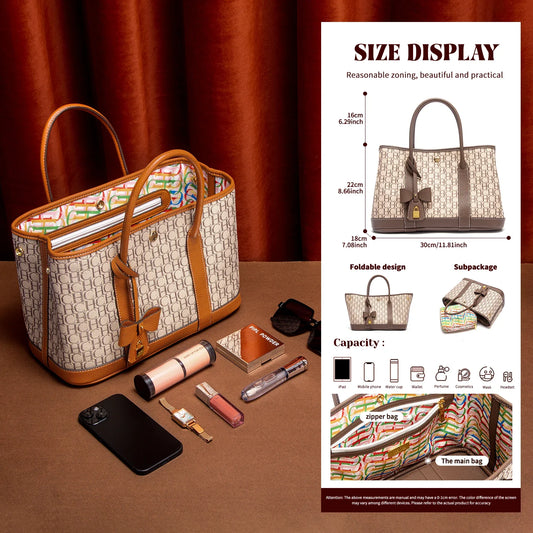 Women's Tote Bag Autumn New Fabric Splicing Handbag Convenient Carrying Mother Bag Commuter Women's Bag