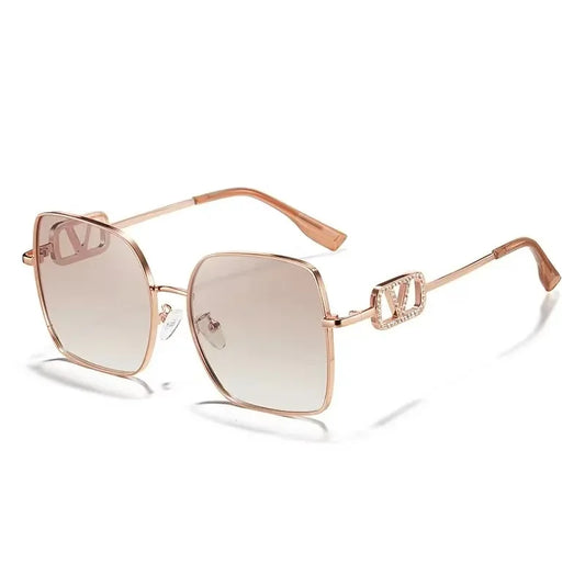 2025 New Fashion Metal Square Polarized Sun Glasses Women Luxury Diamond UV400 Sunglasses Ladies Oversized Eyewears Gafas De Sol