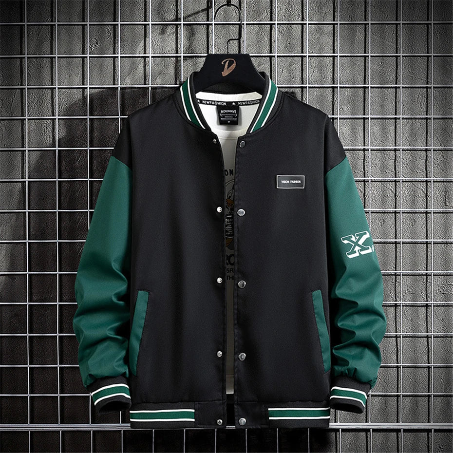10XL Plus Size Baseball Jacket Men Fashion Casual Patchwork Jacket Coat Male Varsity Jacket Coat Big Size 10XL