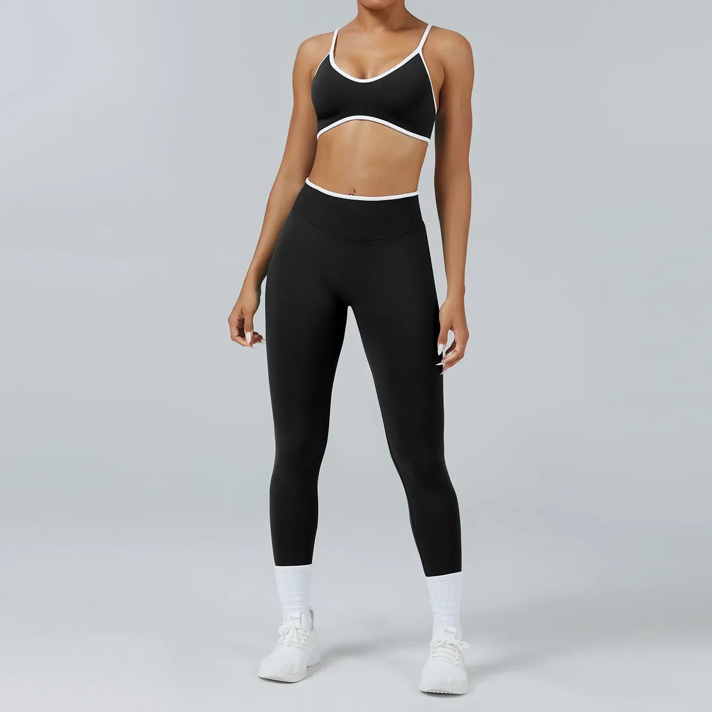 Seamless Yoga Set Women Gym Clothing Scrunch Bum Legging Sports Bras Padded Tank Top Workout Outfits Fitness Sportswear Suits
