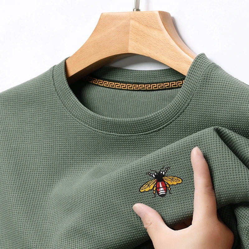 Men's New Embroidered Business Casual Short Sleeved Polo Shirt, Fashionable Short Sleeved Comfortable Breathable Top