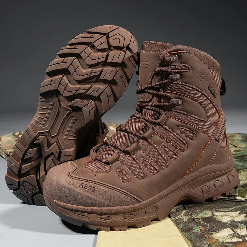 Men Tactical Boots Lace Up Brand Military Ankle Hiking Shoes Desert Work Army Boot Waterproof Size Plus Unisex Climbing Shoes