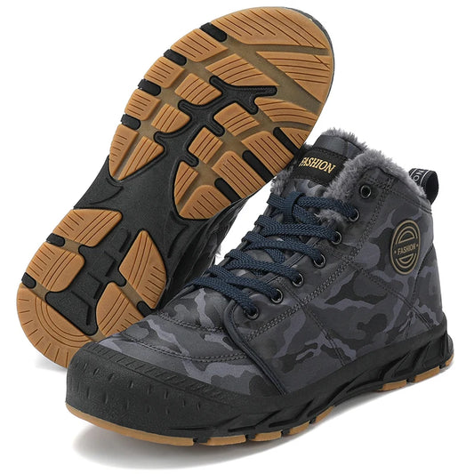 Men Winter Snow Boots Super Warm Men Hiking Boots Waterproof Men's Boots Outdoor Sneakers Non-slip Rubber Men's Work Ankle Boots
