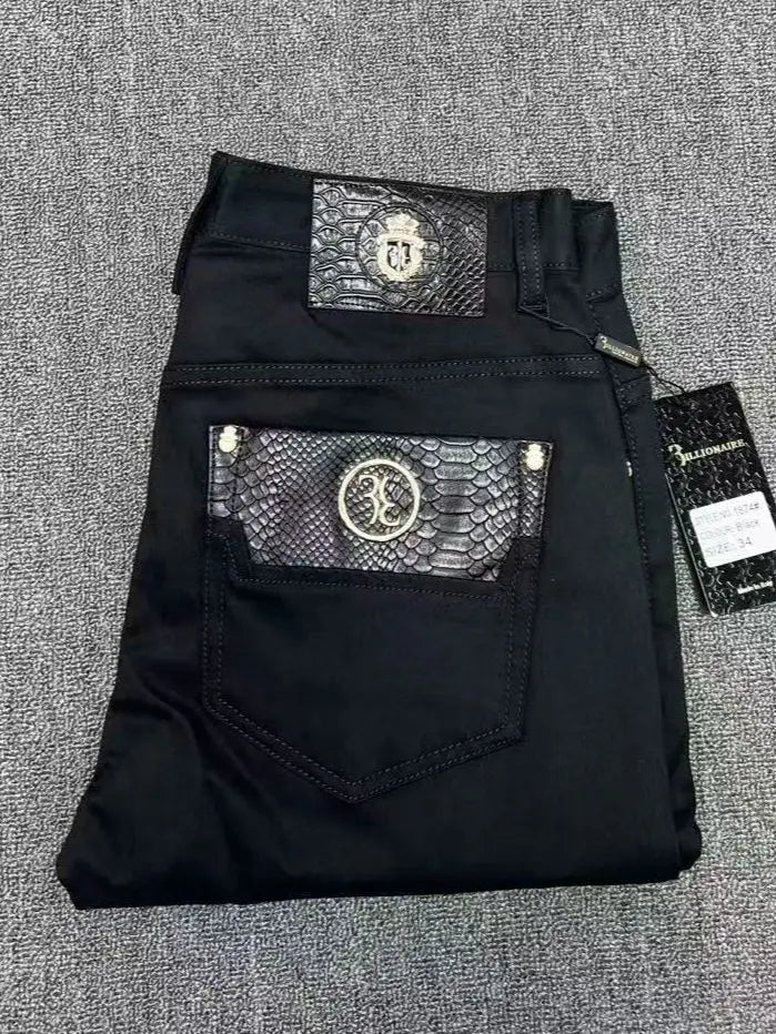 Jeans Men 2026 Spring Summer new fashion Embroidery comfortable elasticity outdoors Big size 34-42 Pants