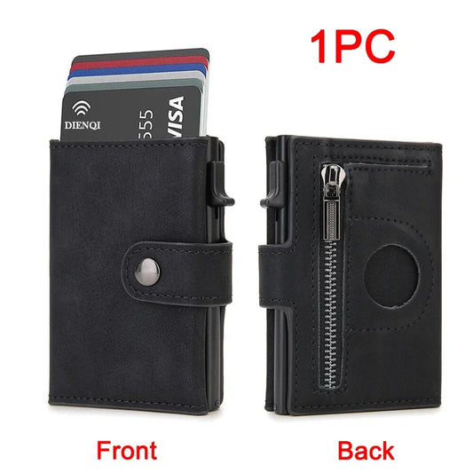 Portefeuilles en cuir pour hommes Airtag, porte-cartes de crédit de luxe, portefeuilles pour traqueur Air Tag, cadeaux pour hommes, portefeuille fin personnalisé, sac à main