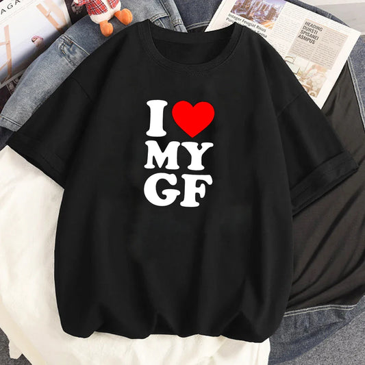 i Love My Girlfriend t shirt women manga tshirt female graphic Japanese funny clothing