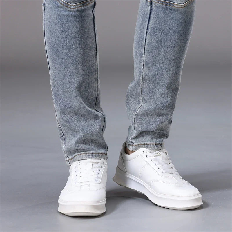 Men's Patchwork Skinny Ripped Jeans Fashion Trousers Elastic Slim Hole Biker Denim Pants Hip-hop Rock American Streetwear
